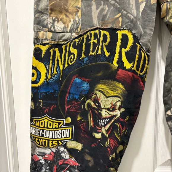 Custom Harley-Davidson Men’s Camo Graphic Work Pants - Green/Brown one of one - Picture 4 of 9